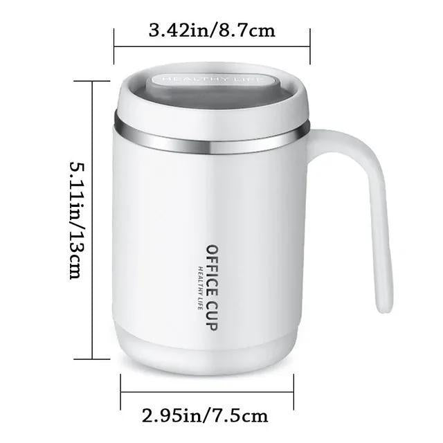 Coffee cup with handle - 304 stainless steel durable & stylish, 500ml