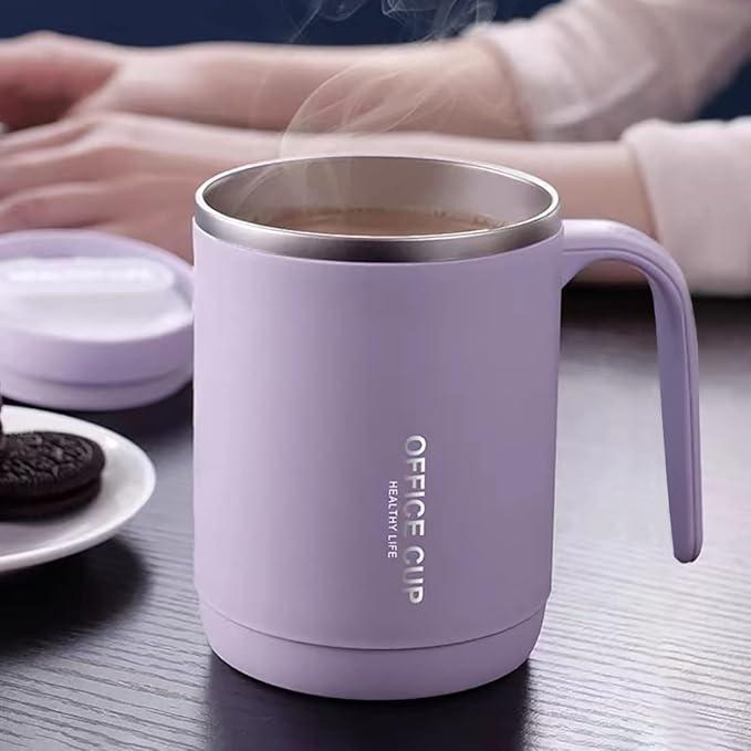 Coffee cup with handle - 304 stainless steel durable & stylish, 500ml