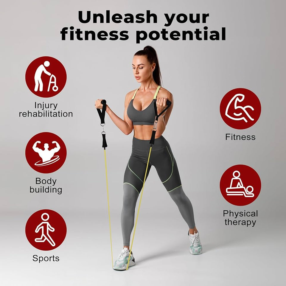 5 In 1 Power Exercise Resistance Bands Set