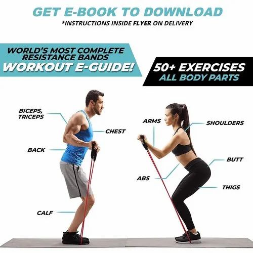5 In 1 Power Exercise Resistance Bands Set