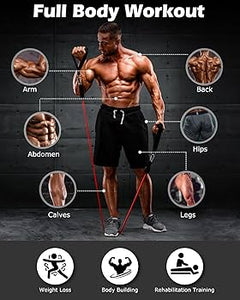 5 In 1 Power Exercise Resistance Bands Set