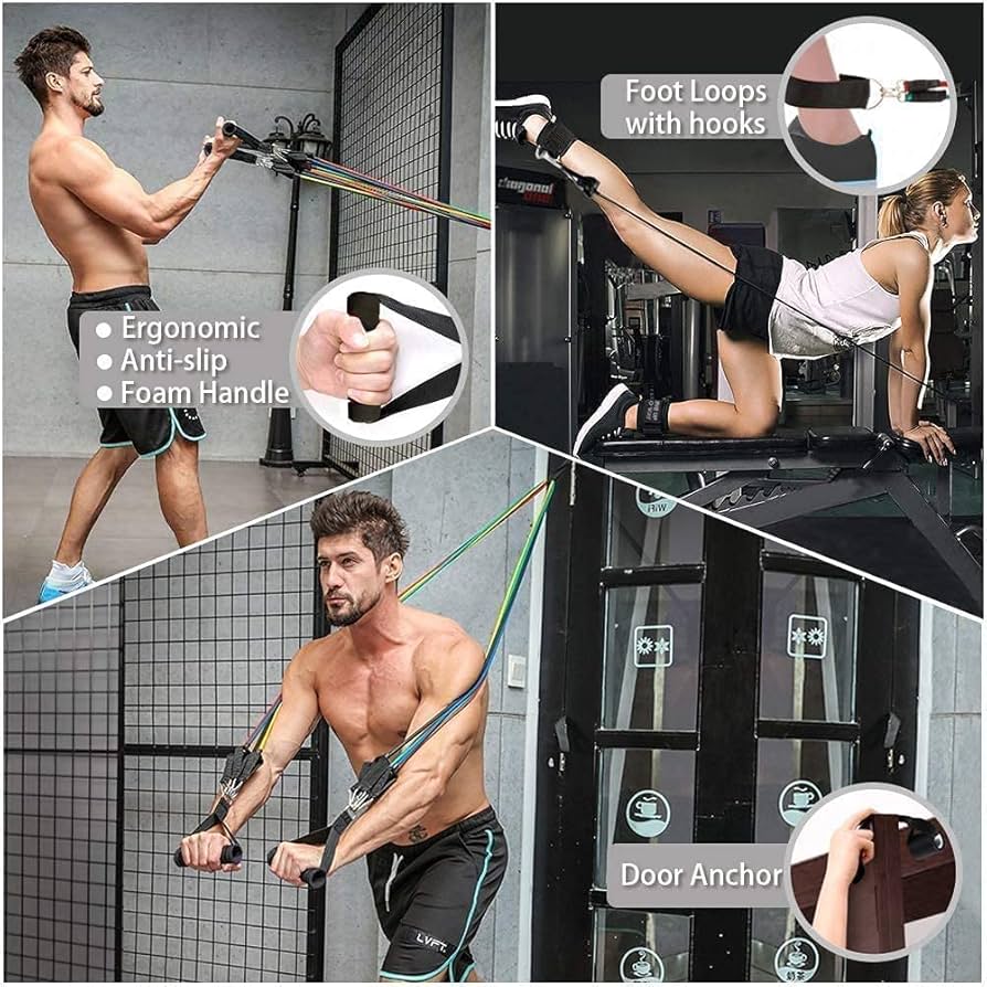 5 In 1 Power Exercise Resistance Bands Set