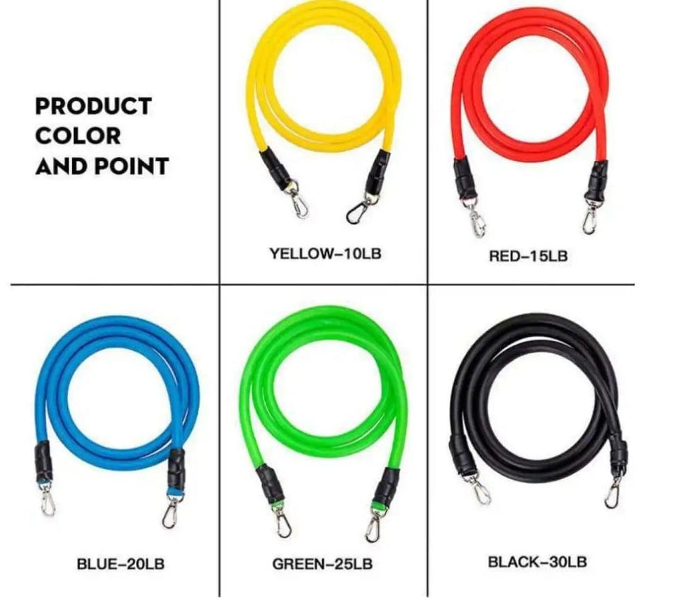 5 In 1 Power Exercise Resistance Bands Set