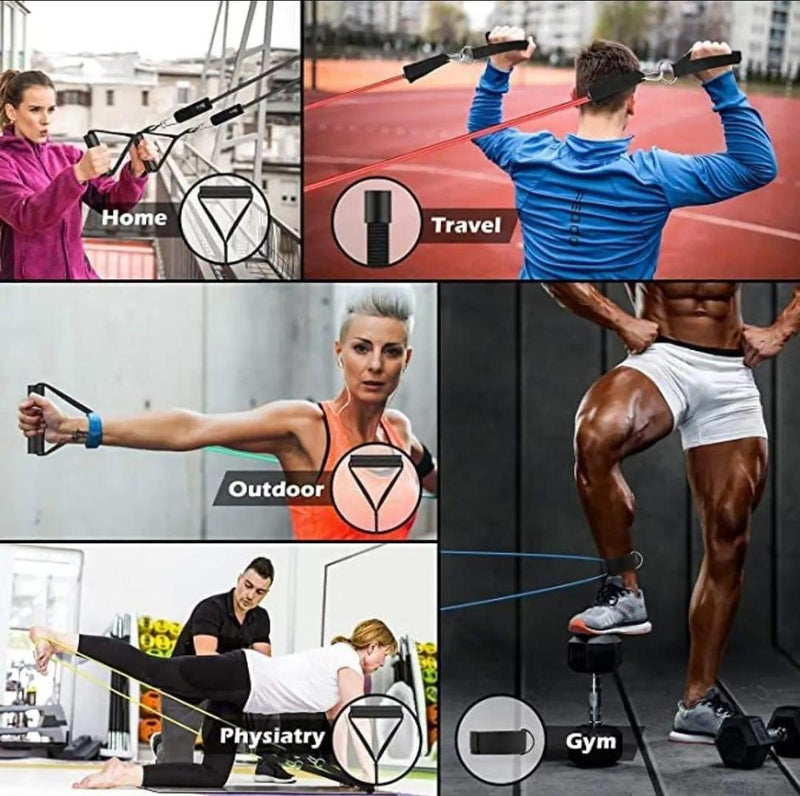 5 In 1 Power Exercise Resistance Bands Set